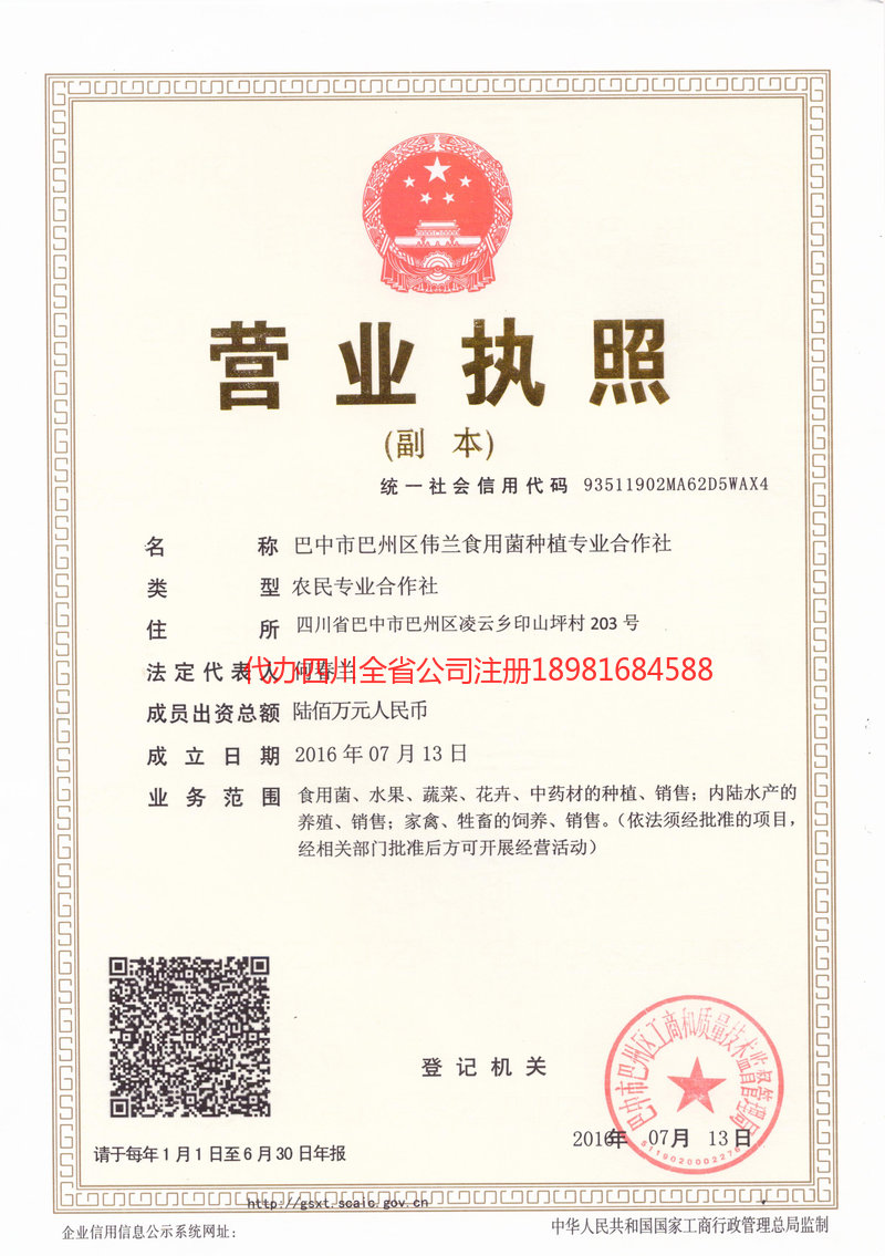 建瓯建瓯伟兰食用菌种植专业合作社